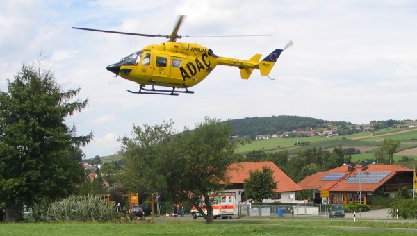 Hubschrauberlandung nach Unfall