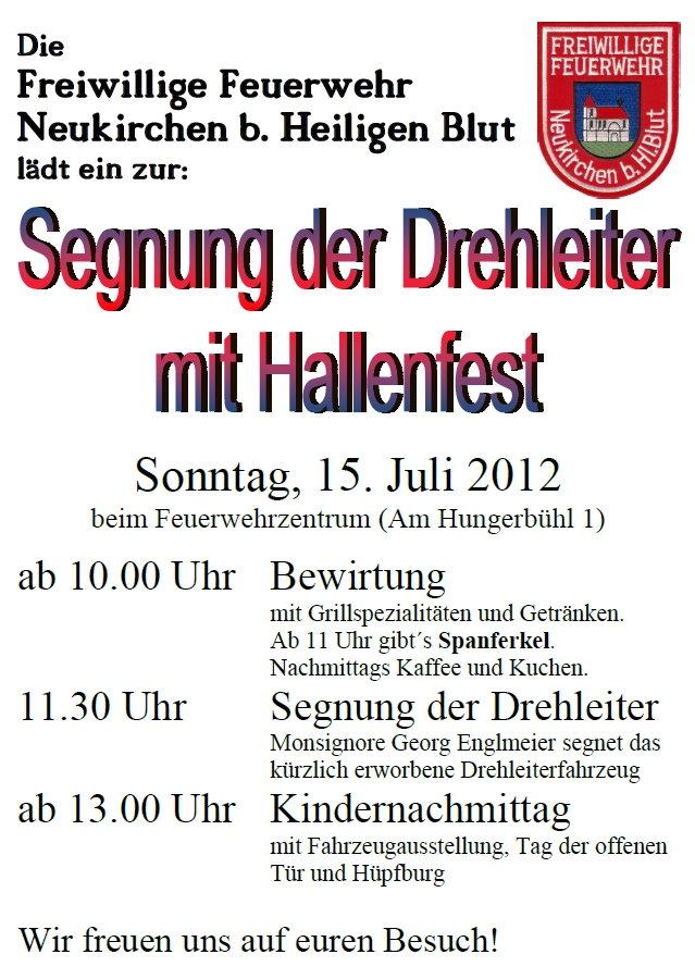 Segnung DLK mit Hallenfest